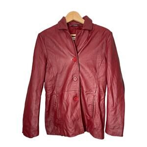 Vintage Excelled Red Leather Jacket Small VTG Classic